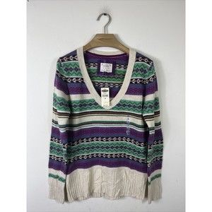 Old Navy Women's Lambs Wool Blend Fair Isle Pullover Sweater Sz M NWT $24